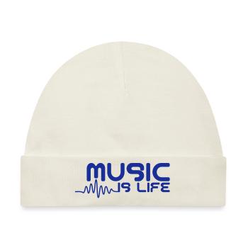 Music is life with pulse - Baby Premium Organic Mütze - Naturweiß - Vorne