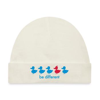 be different Ente Entchen Irokese Schnabel Punk - Baby Premium Organic Mütze - Naturweiß - Vorne