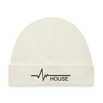 HOUSE Beat Frequence Bass Pulse - Baby Premium Organic Mütze - Naturweiß - Vorne