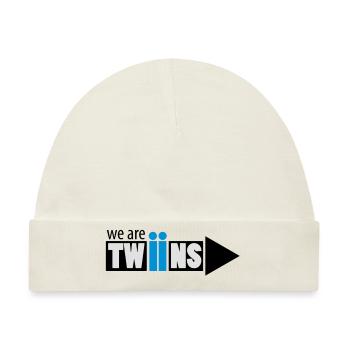 twin zwilling links - Baby Premium Organic Mütze - Naturweiß - Vorne
