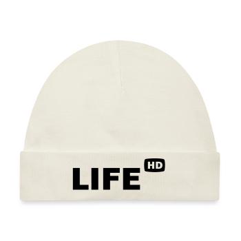 LIFE in HD - Baby Premium Organic Mütze - Naturweiß - Vorne