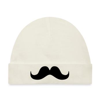 mustache - Baby Premium Organic Mütze - Naturweiß - Vorne