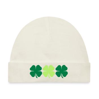 3 4 leaf clovers - Baby Premium Organic Mütze - Naturweiß - Vorne