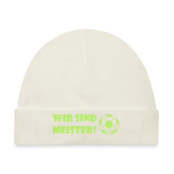 Meister Fussball - Baby Premium Organic Mütze - Naturweiß - Vorne