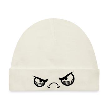 Angry Face - Baby Premium Organic Mütze - Naturweiß - Vorne