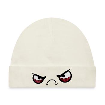 Angry Face - Baby Premium Organic Mütze - Naturweiß - Vorne