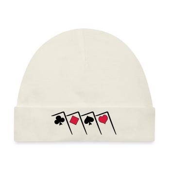 Pokern Poker all in Texas Holdem Karten Shirt - Baby Premium Organic Mütze - Naturweiß - Vorne