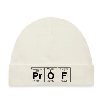 Pr-O-F (prof) - Full - Baby Premium Organic Mütze - Naturweiß - Vorne