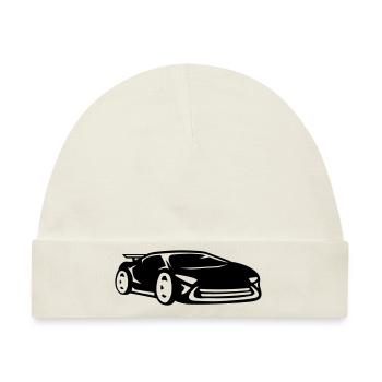 Rennauto Sportwagen Rennwagen Cool - Baby Premium Organic Mütze - Naturweiß - Vorne
