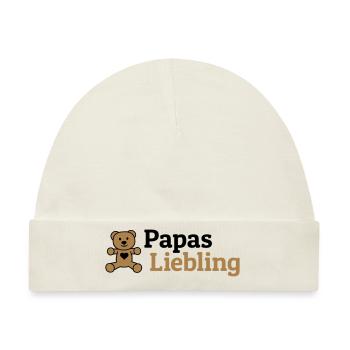 Papas Liebling - Baby Premium Organic Mütze - Naturweiß - Vorne