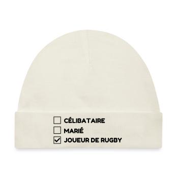 Rugby / Rugbyman / Sport / Fighter / Fight - Baby Premium Organic Mütze - Naturweiß - Vorne