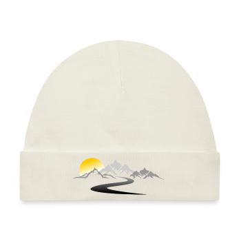 Reise - Berge Straße - Baby Premium Organic Mütze - Naturweiß - Vorne