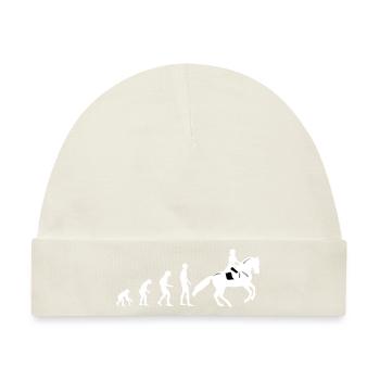 Evolution Reiten - Pferd - Reiter - Reiterin - Baby Premium Organic Mütze - Naturweiß - Vorne