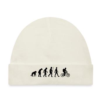 Evolution Fahrrad Fahrradtour MTB Berge Tour Berg - Baby Premium Organic Mütze - Naturweiß - Vorne