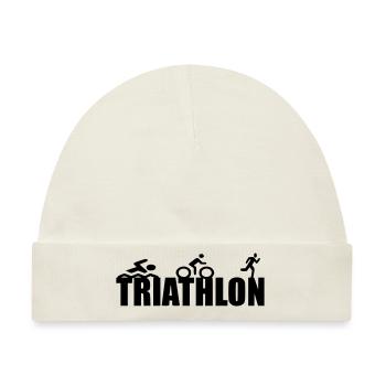 Triathlon Sport Wettkampf Team - Baby Premium Organic Mütze - Naturweiß - Vorne