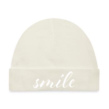 Smile - Baby Premium Organic Mütze - Naturweiß - Vorne