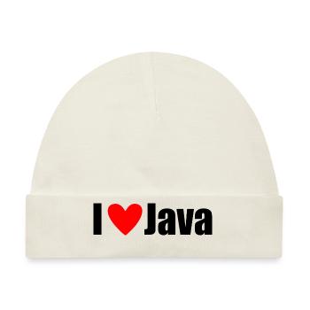 I LOVE Java - Baby Premium Organic Mütze - Naturweiß - Vorne