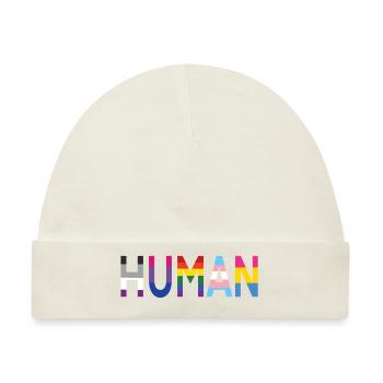 HUMAN SCHRIFTZUG - Baby Premium Organic Mütze - Naturweiß - Vorne