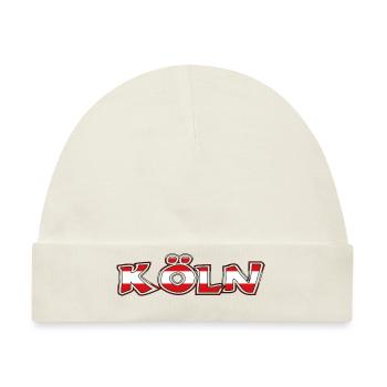 "Köln" Rot-Weiss [300 Trojans Greco] - Baby Premium Organic Mütze - Naturweiß - Vorne
