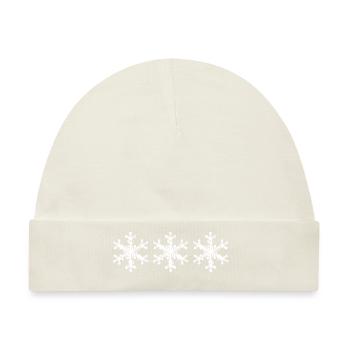 3 Schneeflocken 3 Snowflakes Weihnachten Christmas - Baby Premium Organic Mütze - Naturweiß - Vorne