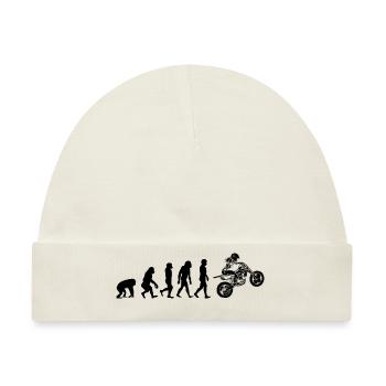 Motocross Evolution - Bike Biker Supermoto - Baby Premium Organic Mütze - Naturweiß - Vorne