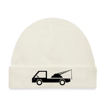 Abschleppwagen Grafik - Baby Premium Organic Mütze - Naturweiß - Vorne