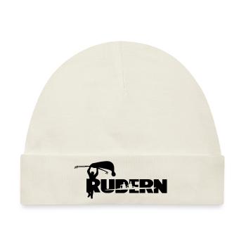Rudern cooler Spruch personalisierbar - Baby Premium Organic Mütze - Naturweiß - Vorne
