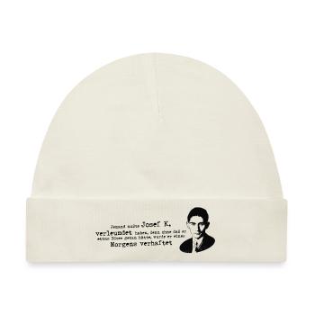 Franz Kafka Zitat Prozess Josef K - Baby Premium Organic Mütze - Naturweiß - Vorne