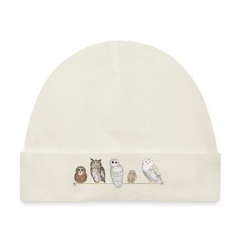 Eulen Freunde - Baby Premium Organic Mütze - Naturweiß - Vorne
