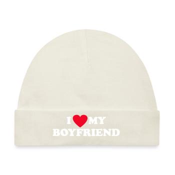 I Love My Boyfriend - Baby Premium Organic Mütze - Naturweiß - Vorne