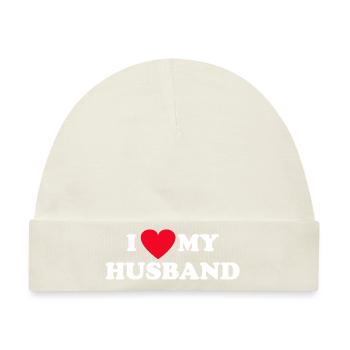 I Love My Husband - Baby Premium Organic Mütze - Naturweiß - Vorne