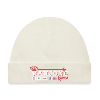 Mahjong Königin - coole Mahjong Geschenk - Baby Premium Organic Mütze - Naturweiß - Vorne