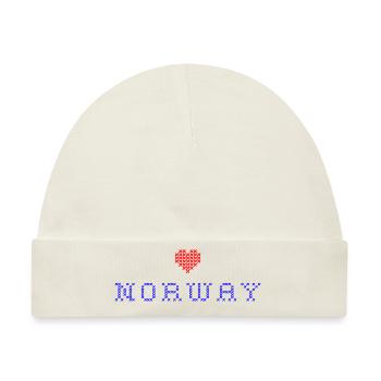 Norwegen Herz - Baby Premium Organic Mütze - Naturweiß - Vorne