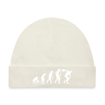 Evolution Diskuswurf Athlet Diskuswerfer - Baby Premium Organic Mütze - Naturweiß - Vorne
