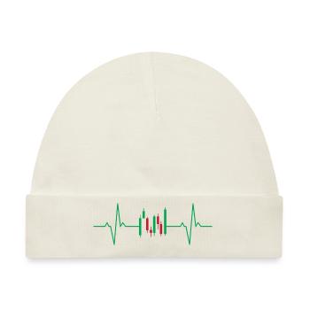 Candlesticks Lifeline Herzschlag Tag Händler - Baby Premium Organic Mütze - Naturweiß - Vorne