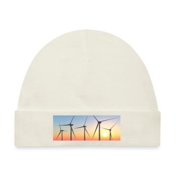 Windkraftanlagen, Windturbine, Windpark - Baby Premium Organic Mütze - Naturweiß - Vorne