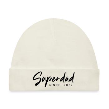 Superdad Vater Papa since 2022 Spruch - Baby Premium Organic Mütze - Naturweiß - Vorne
