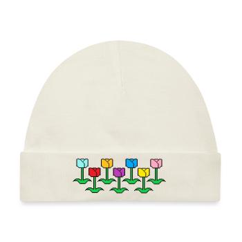 Blumenwiese - Baby Premium Organic Mütze - Naturweiß - Vorne