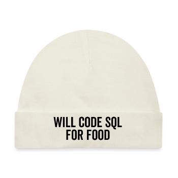 Wird SQL für Lebensmittel codieren - Baby Premium Organic Mütze - Naturweiß - Vorne