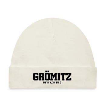 Grömitz - Ostsee - Schleswig Holstein - Ostseebad - Baby Premium Organic Mütze - Naturweiß - Vorne