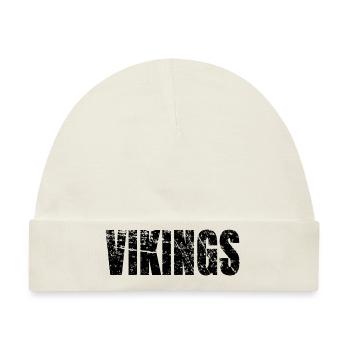 VIKINGS schwarz grunge distressed look - Baby Premium Organic Mütze - Naturweiß - Vorne