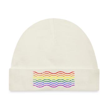 Regenbogenfarben Wellen LGBTQ - Baby Premium Organic Mütze - Naturweiß - Vorne