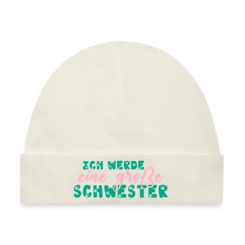 Ich Werde Eine Große Schwester Pfote Tatzen Kinder - Baby Premium Organic Mütze - Naturweiß - Vorne