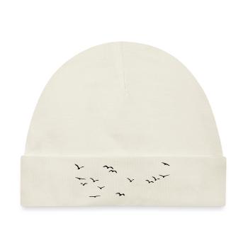 Vögel Vogelschwarm - Baby Premium Organic Mütze - Naturweiß - Vorne