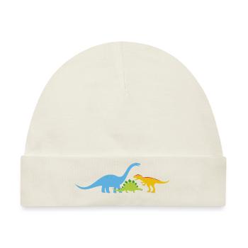 Dinos Dinosaurier - Baby Premium Organic Mütze - Naturweiß - Vorne