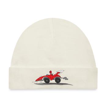 Rotes Rennauto - Baby Premium Organic Mütze - Naturweiß - Vorne