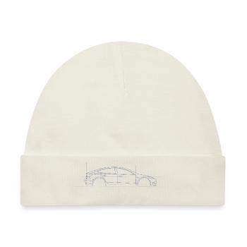 Elektrisch - E Auto - M3 - Baby Premium Organic Mütze - Naturweiß - Vorne