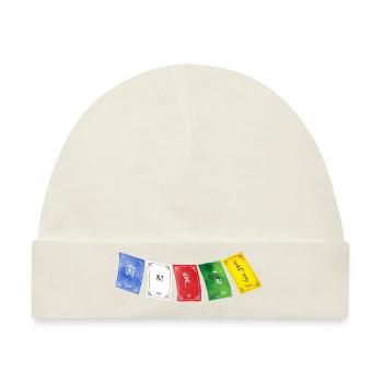 OM MA NI PADME HUM - Prayer Flags 2 - Baby Premium Organic Mütze - Naturweiß - Vorne
