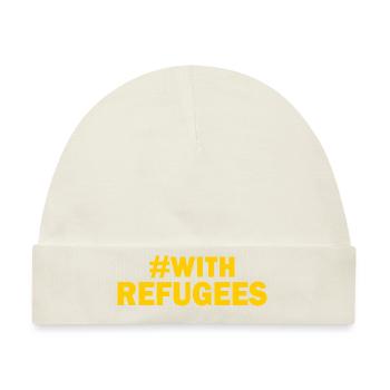 With refugees - Baby Premium Organic Mütze - Naturweiß - Vorne