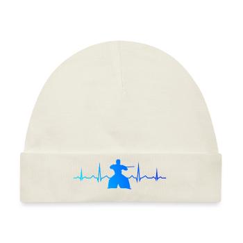 Aikido Herzschlag Aikidoka Herren Jungen - Baby Premium Organic Mütze - Naturweiß - Vorne